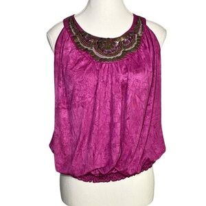 Magenta Bohemian Y2K Sleeveless Top